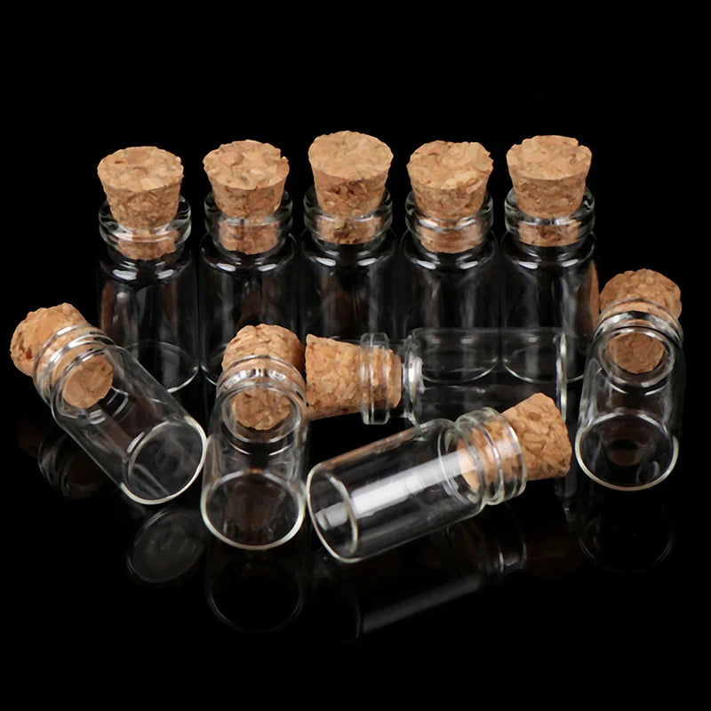 10 Pcs Mini Cork Glass Bottles – DIY Wishing & Potion Vials