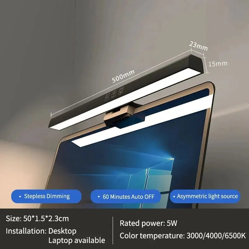 GGBEE LED Monitor Light Bar – Dimmable USB Desk Lamp 33/50cm LED Monitor Light Bar PRIMED 50cm