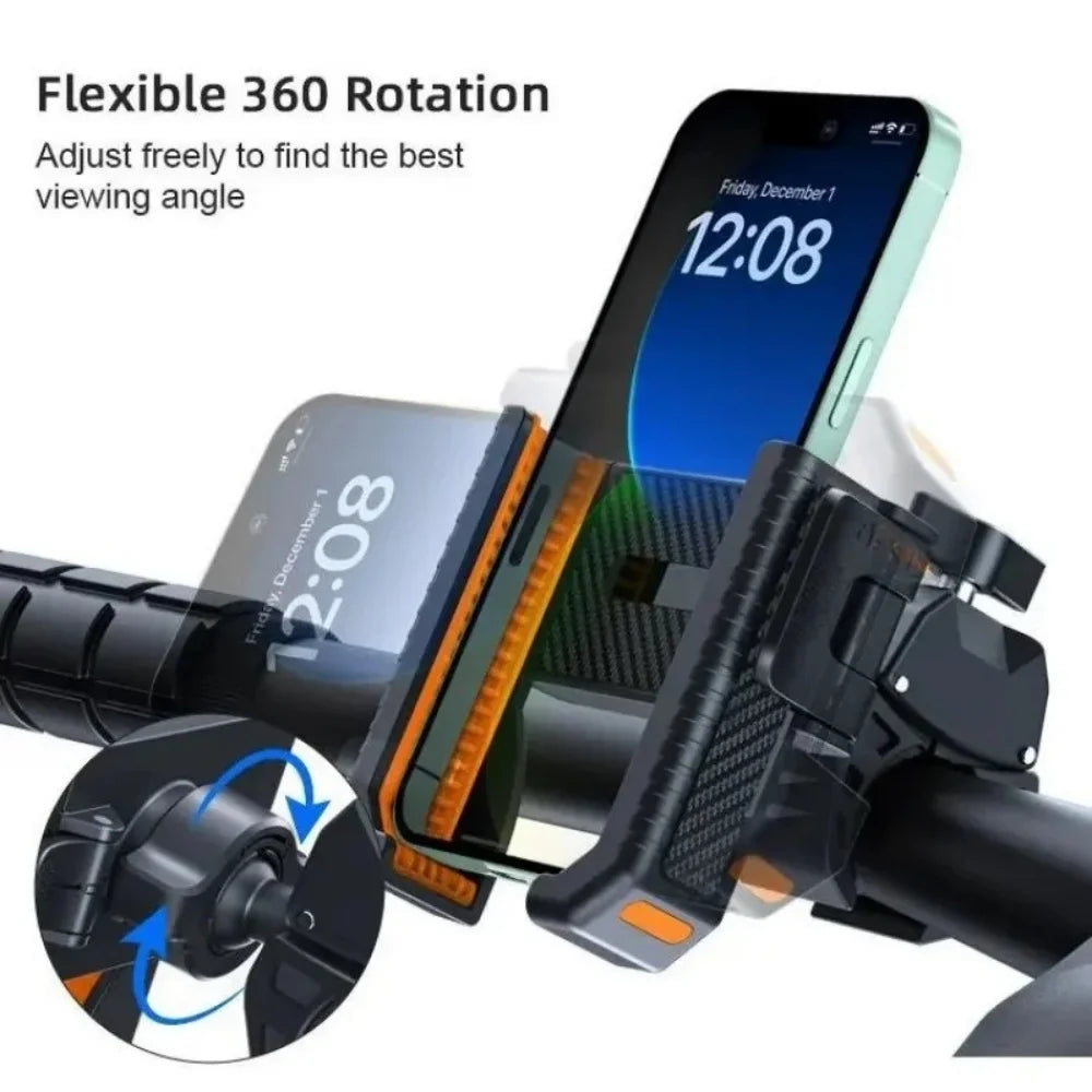 Universal Bike Phone Holder – One-Hand Quick Lock, 4.7–7" Bike Phone Mount PRIMED