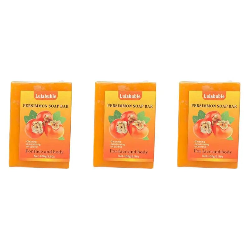 Mint Persimmon Rice Milk Soap Bar 100g – Face & Body Handmade Soap Bar PRIMED Persimmon Soap 3pcs