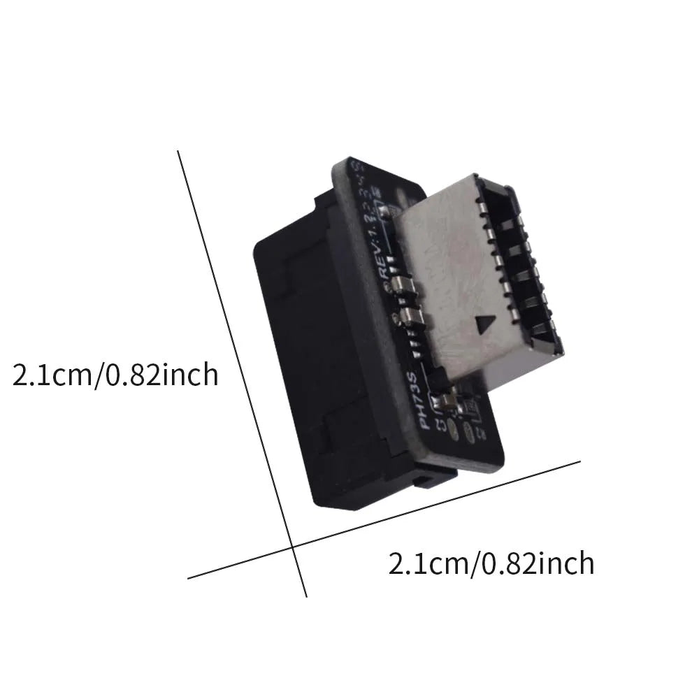 TISHRIC USB 3.0 19/20-Pin to Type-E Adapter – 10Gbps USB Header Adapter PRIMED