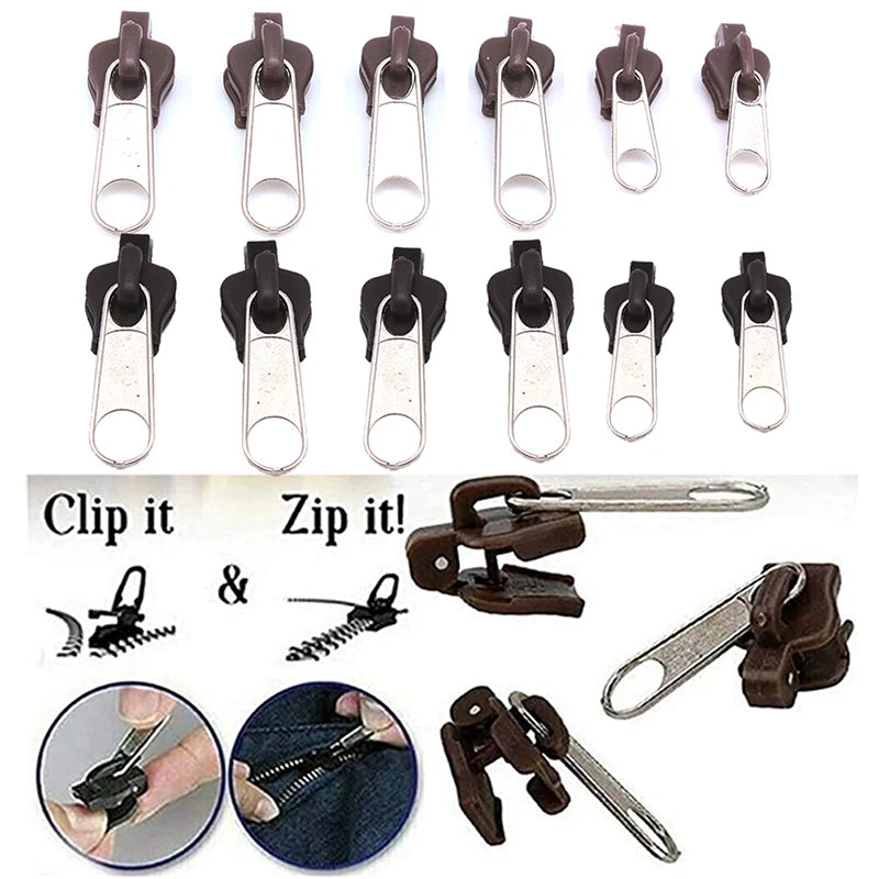 6-Piece Universal Zipper Repair Kit – DIY Zip Slider Set