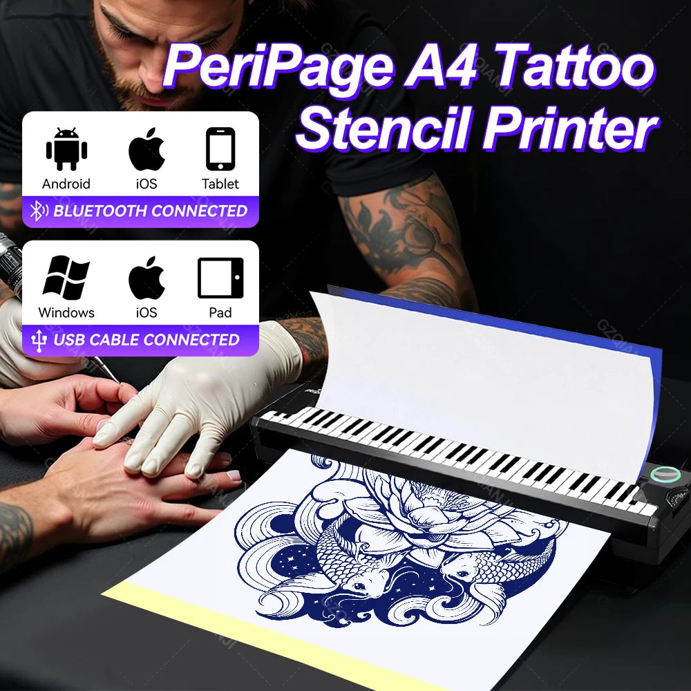 PeriPage P90 Pino Wireless Tattoo Stencil Printer | Thermal Tattoo Stencil Printer PRIMED