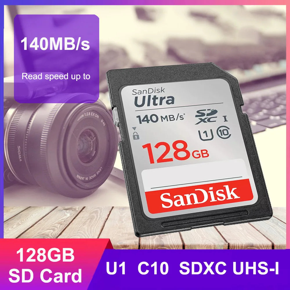 SanDisk Extreme SD Card 4K UHD 32GB–256GB C10 U3 V30 SD Memory Card PRIMED Ultra 128GB
