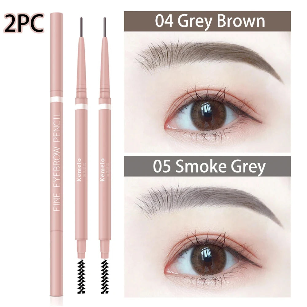 1.5mm Ultra Fine Waterproof Eyebrow Pencil with Brush – 6 Shades