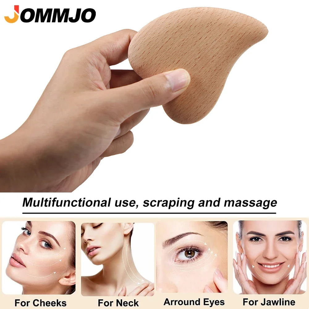 Wooden Gua Sha Scraping Massage Board – Face & Body Tool