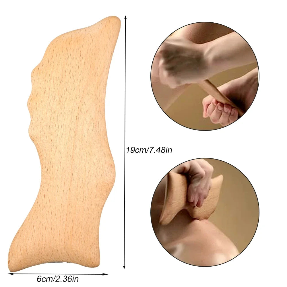 Wooden Dolphin Gua Sha Body Massage Tool – Beech Wood