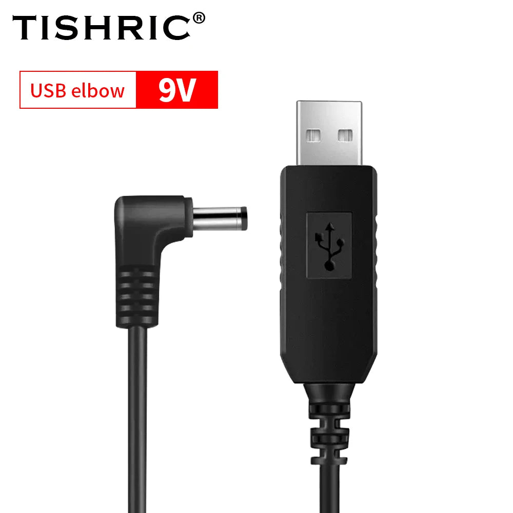 TISHRIC USB to DC 9V 12V Boost Power Cable 2.1x5.5mm USB DC Power Cable PRIMED 90 degrees 9V Cable China Mainland