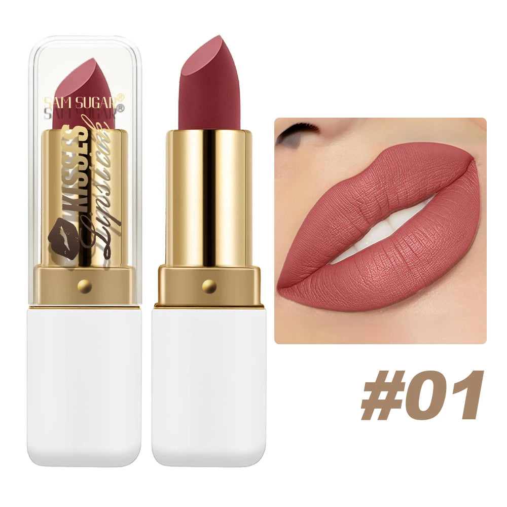 SAM SUGAR Metallic Matte Lipstick – Waterproof Pearlescent Gloss