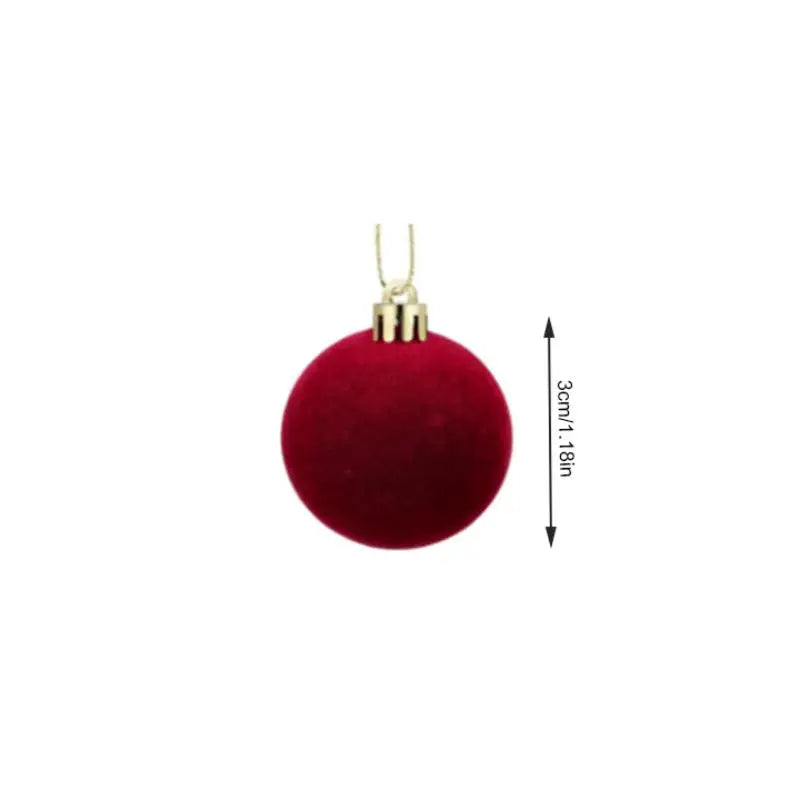 Burgundy Velvet Christmas Ball Ornaments 3cm | 6–20 Pack