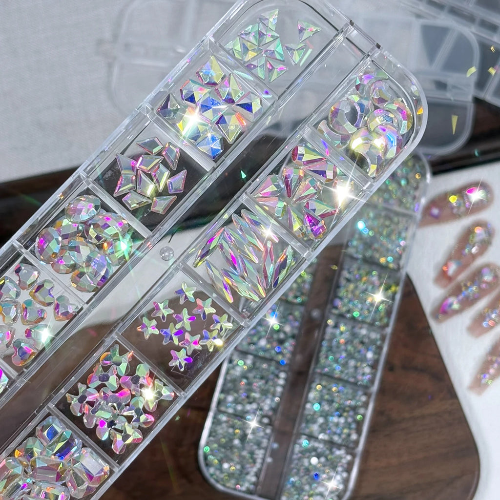 AB Sparkling Nail Rhinestones 2-Box Mixed Shapes – MAFANAILS