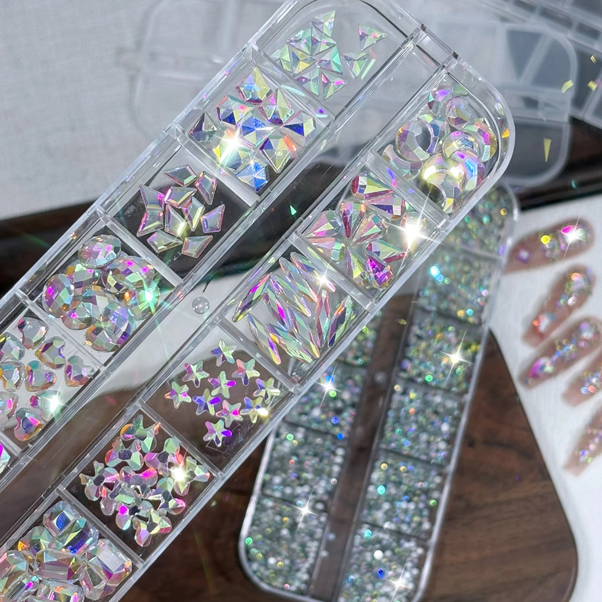 AB Sparkling Nail Rhinestones 2-Box Mixed Shapes – MAFANAILS