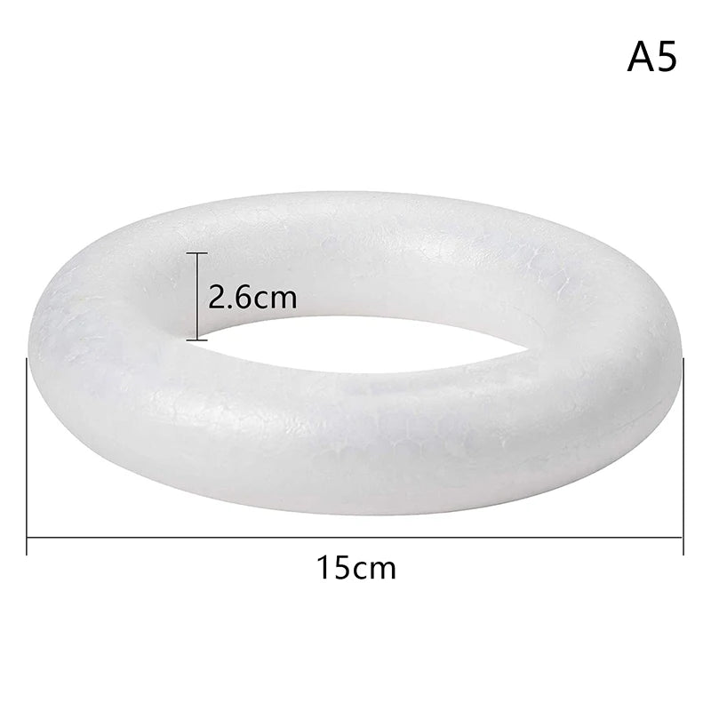 White Polystyrene Foam Wreath Ring – DIY Christmas Crafts