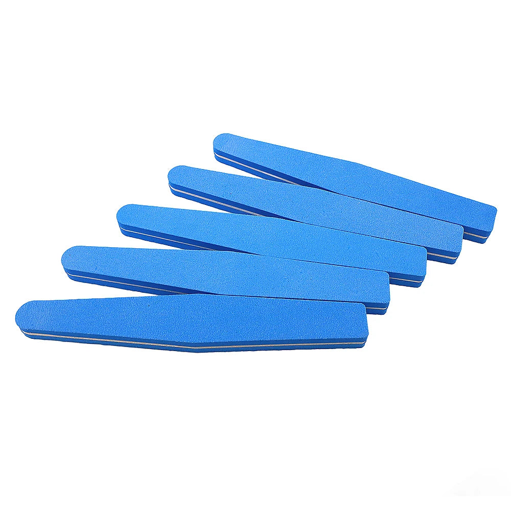 JEARLYU Rhombus Sponge Nail Files 5/10 Pack – Buffer & Polish Sponge Nail Files PRIMED 10pcs Blue
