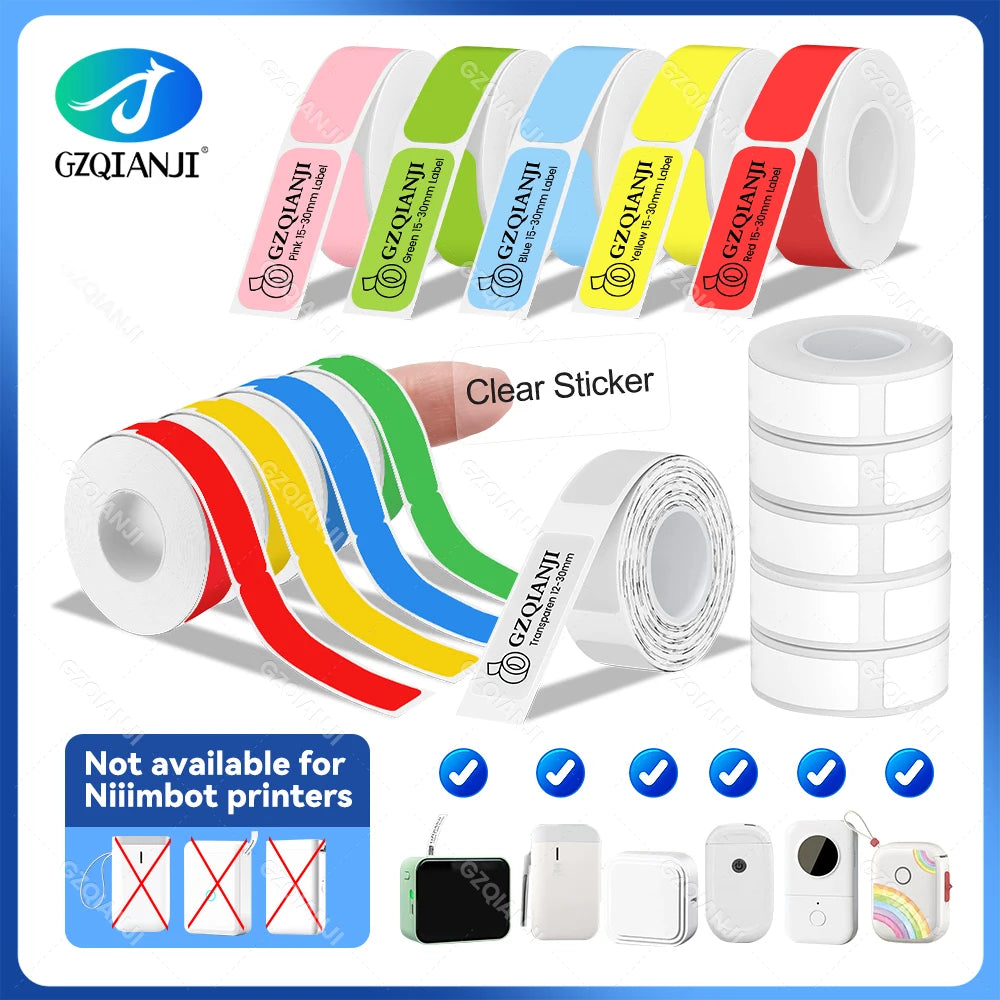 P15 Thermal Label Rolls – Multi-Size White & Transparent Stickers Thermal Label Rolls PRIMED