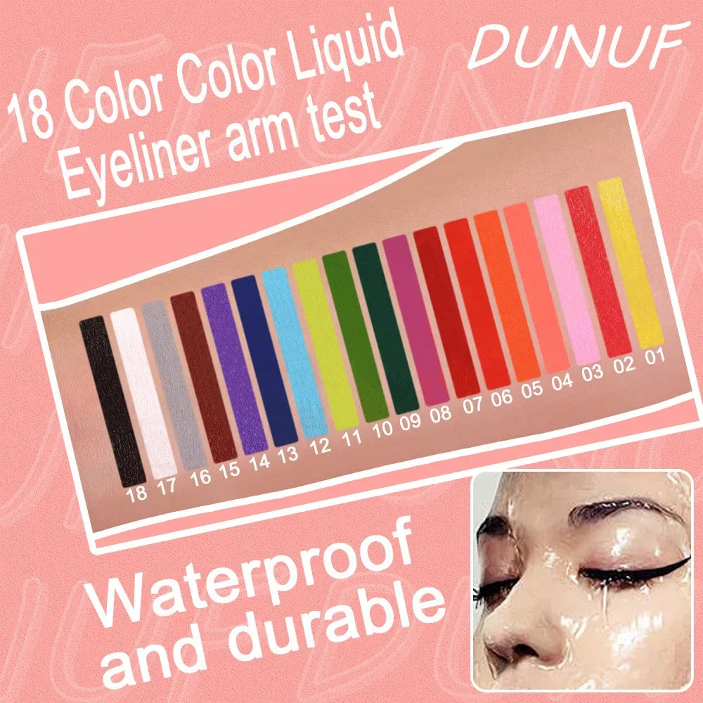 Colorful Liquid Eyeliner Quick Dry Waterproof Long Lasting Liquid Eyeliner PRIMED
