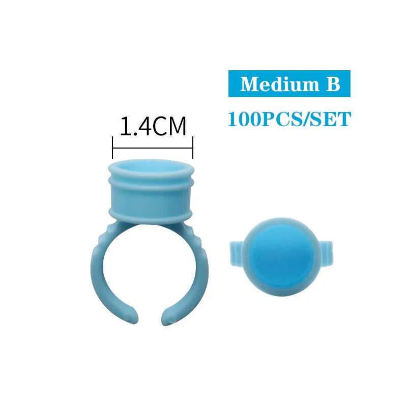100Pcs Disposable Lash Glue Rings | Eyelash Extension Supplies Lash Extension Accessory PRIMED