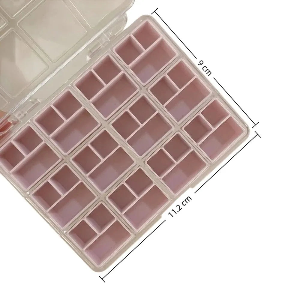 Transparent 36-Grid Nail Art Storage Box | Candy Colors