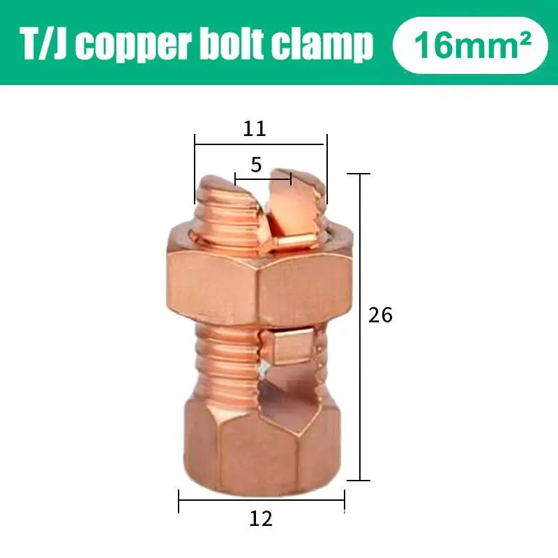 TJ Series Copper Split Bolt Connector 10–70mm² Wire Clamp