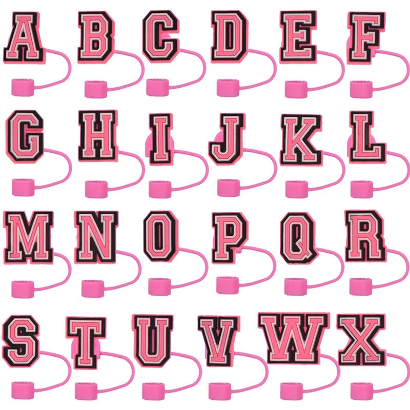 Silicone Letter Straw Cover Caps for Stanley 30 & 40oz Tumblers