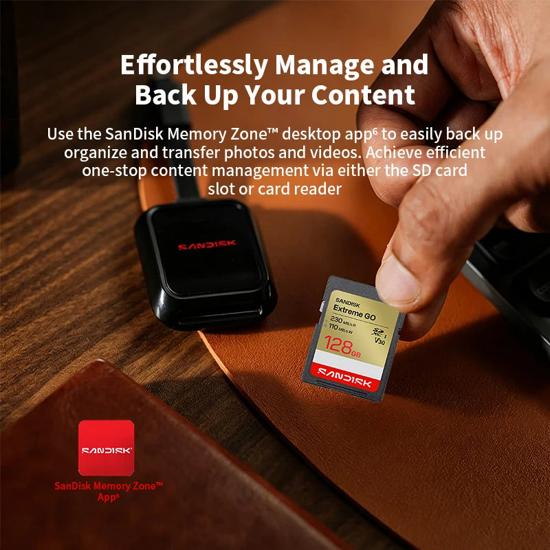 SanDisk Extreme GO SD Card UHS-I V30 | 32GB–256GB | 4K UHD SD Memory Card PRIMED