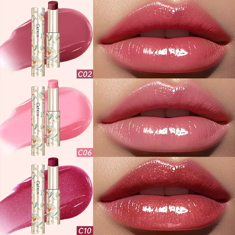 CATKIN 3PCS Glossy Lip Balm Set | Mirror Shine 12H Hydrating Lip Balm Set PRIMED C02 C06 C10