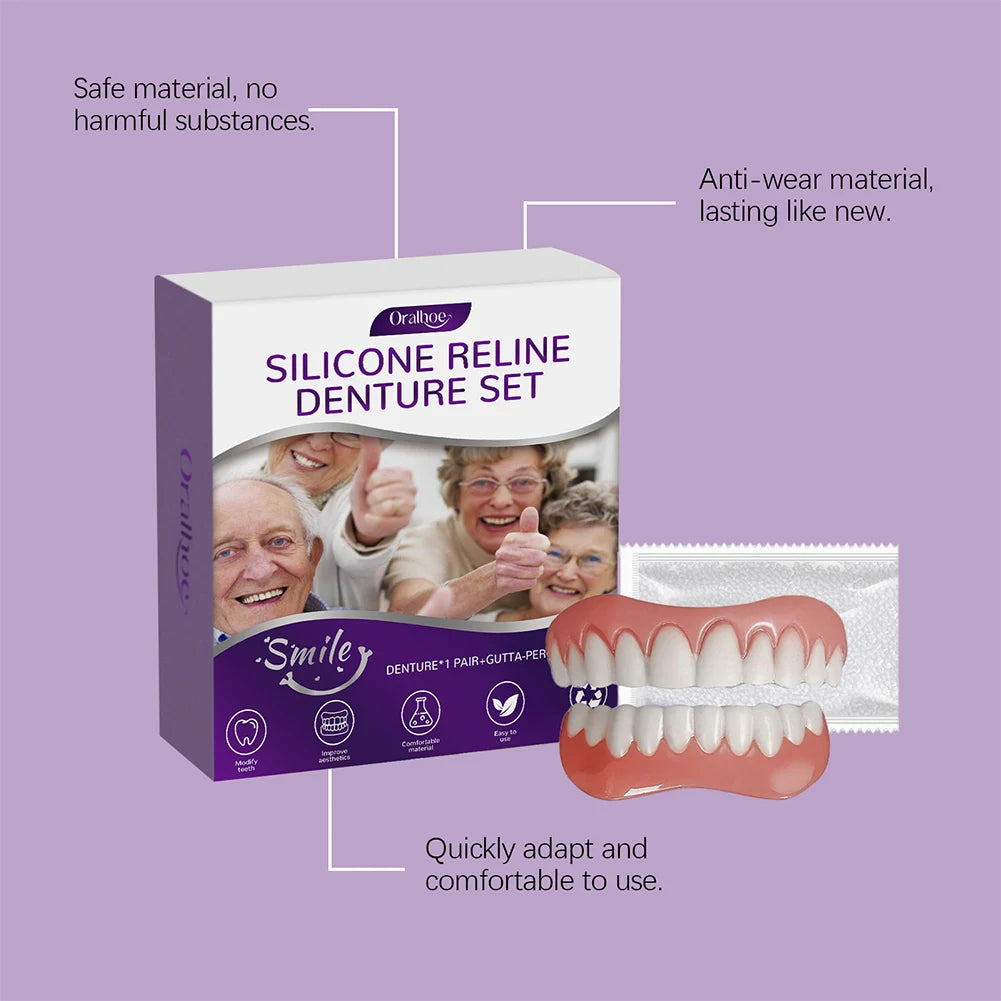 Silicone Denture Reline Kit – Flexible Upper & Lower Set Denture Reline Kit PRIMED
