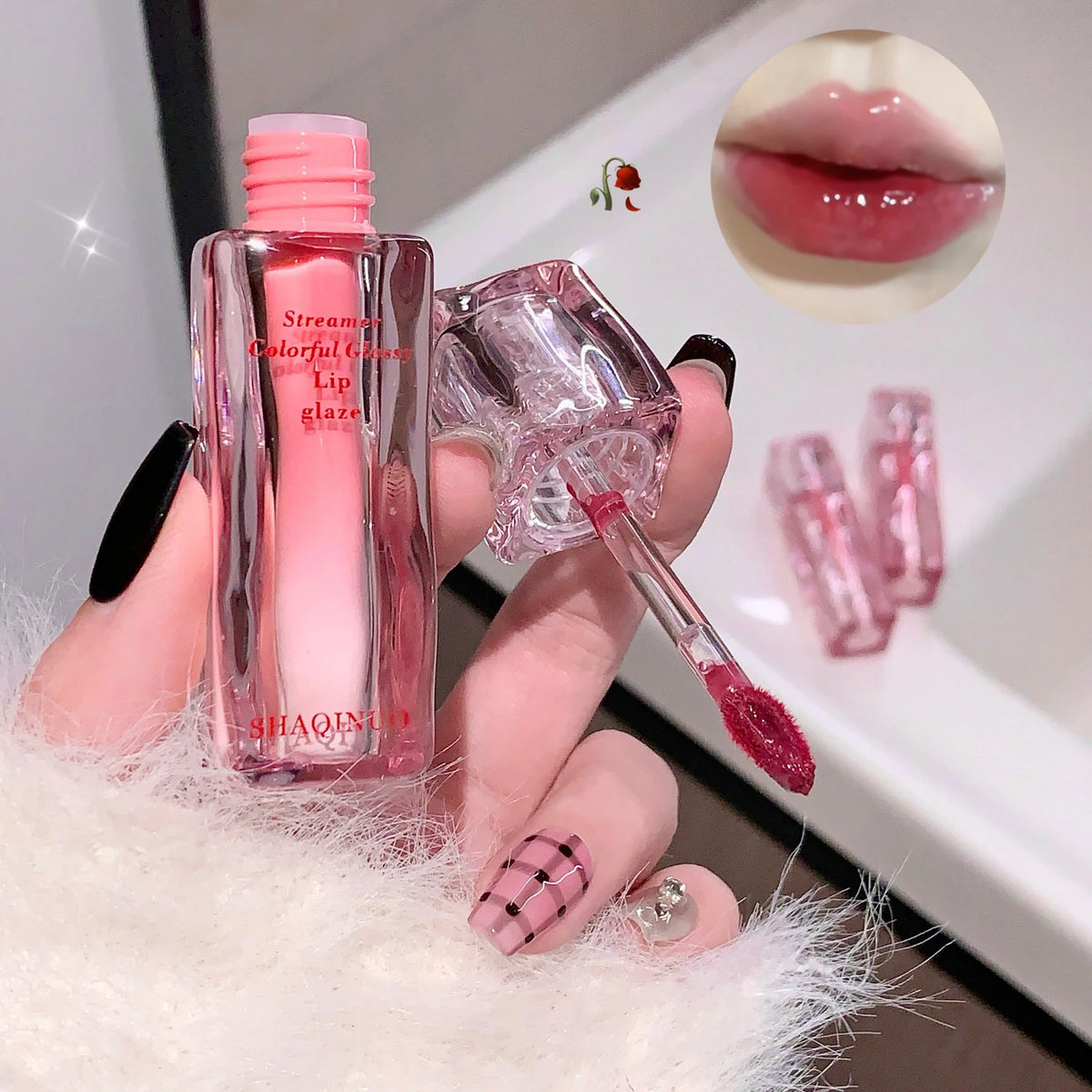 SHAQINUO Mirror Gloss Lip Glaze – Hydrating Tinted Lip Gloss