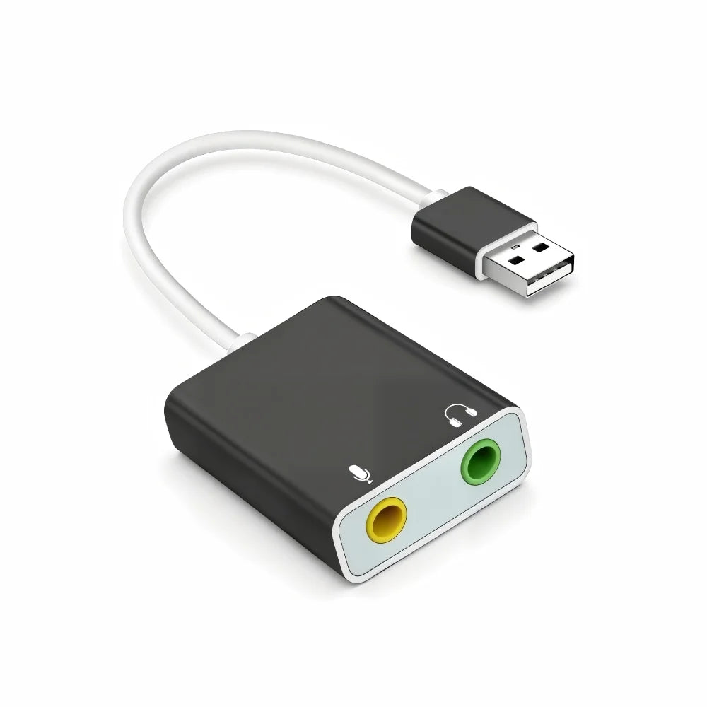 USB-C to 3.5mm External Sound Card Adapter for Laptop & Mac