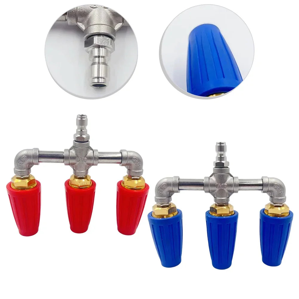 1/4" Stainless Steel Turbo Nozzle | 360° Rotating Quick Connect Pressure Washer Nozzle PRIMED