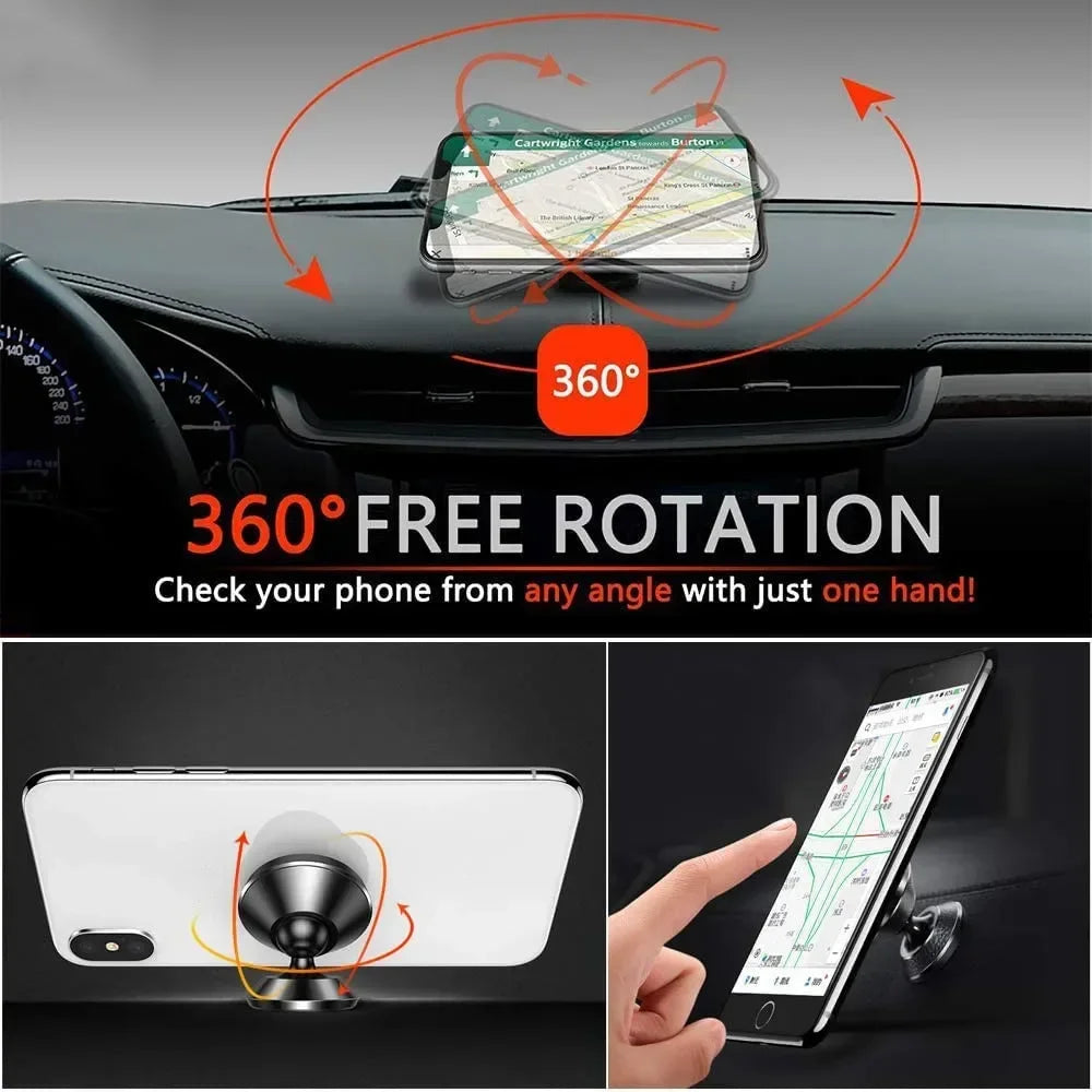 Magnetic Car Phone Holder – 360° Dashboard Mount | Universal Fit Car Phone Mount PRIMED