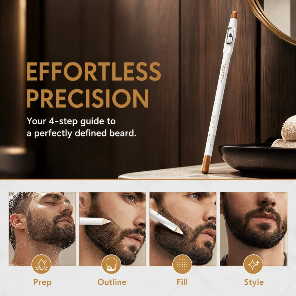 White Beard Filler Pencil with Sharpener – 2 Pack
