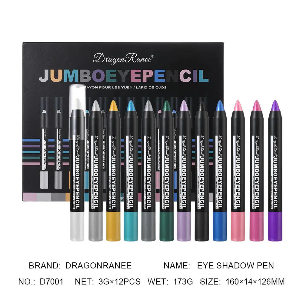12-Piece Glitter Eyeshadow Pencil Set – Waterproof Shimmer Sticks Eyeshadow Pencil Set PRIMED