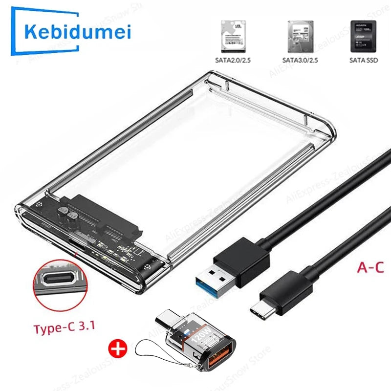 2.5" SATA HDD SSD Enclosure USB 3.0 & USB-C 5Gbps HDD SSD Enclosure PRIMED
