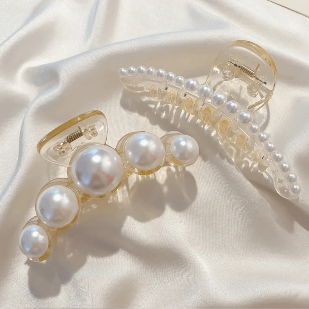 Pearl Hair Claw Clip – Elegant Shark Clip for Daily Styling Hair Claw Clip PRIMED A-B