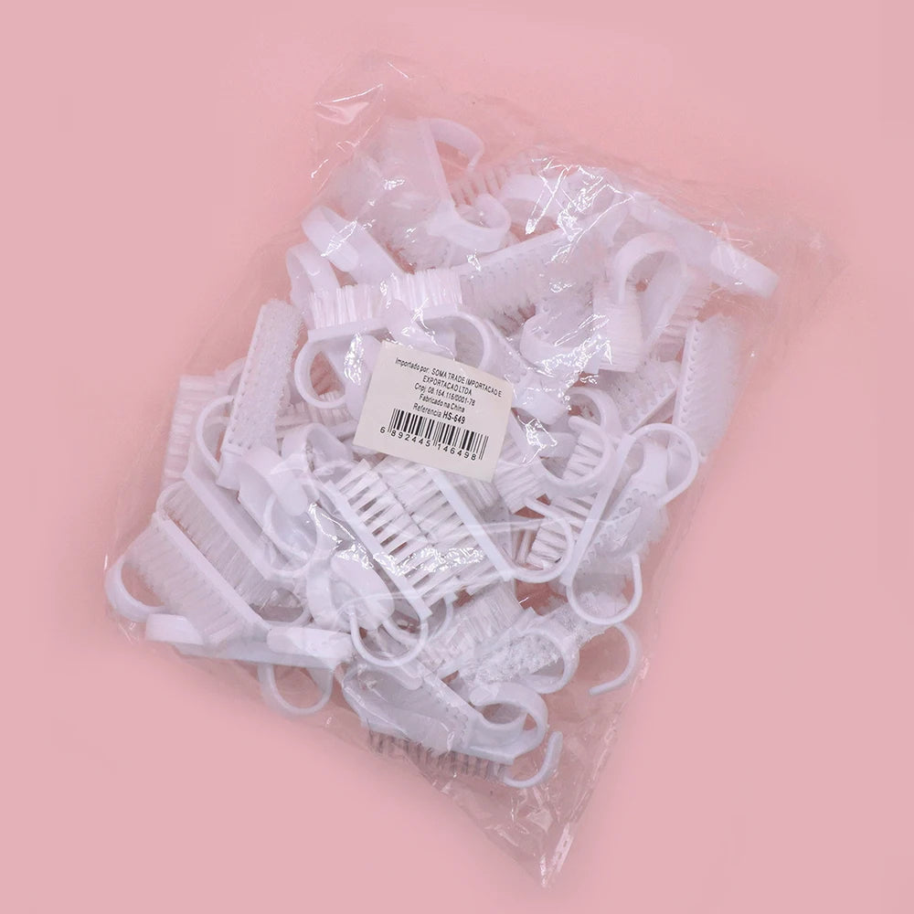 White Nail Cleaning Brush Set – Finger-Ring Manicure Tool Nail Cleaning Brush PRIMED