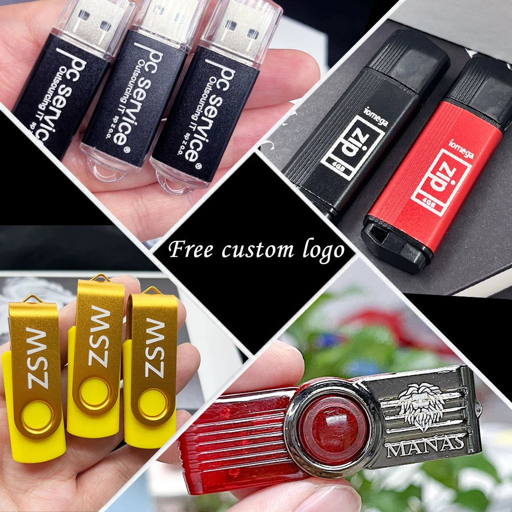 200-Pack Custom Logo Metal USB 2.0 Flash Drives 2GB–64GB USB Flash Drive PRIMED