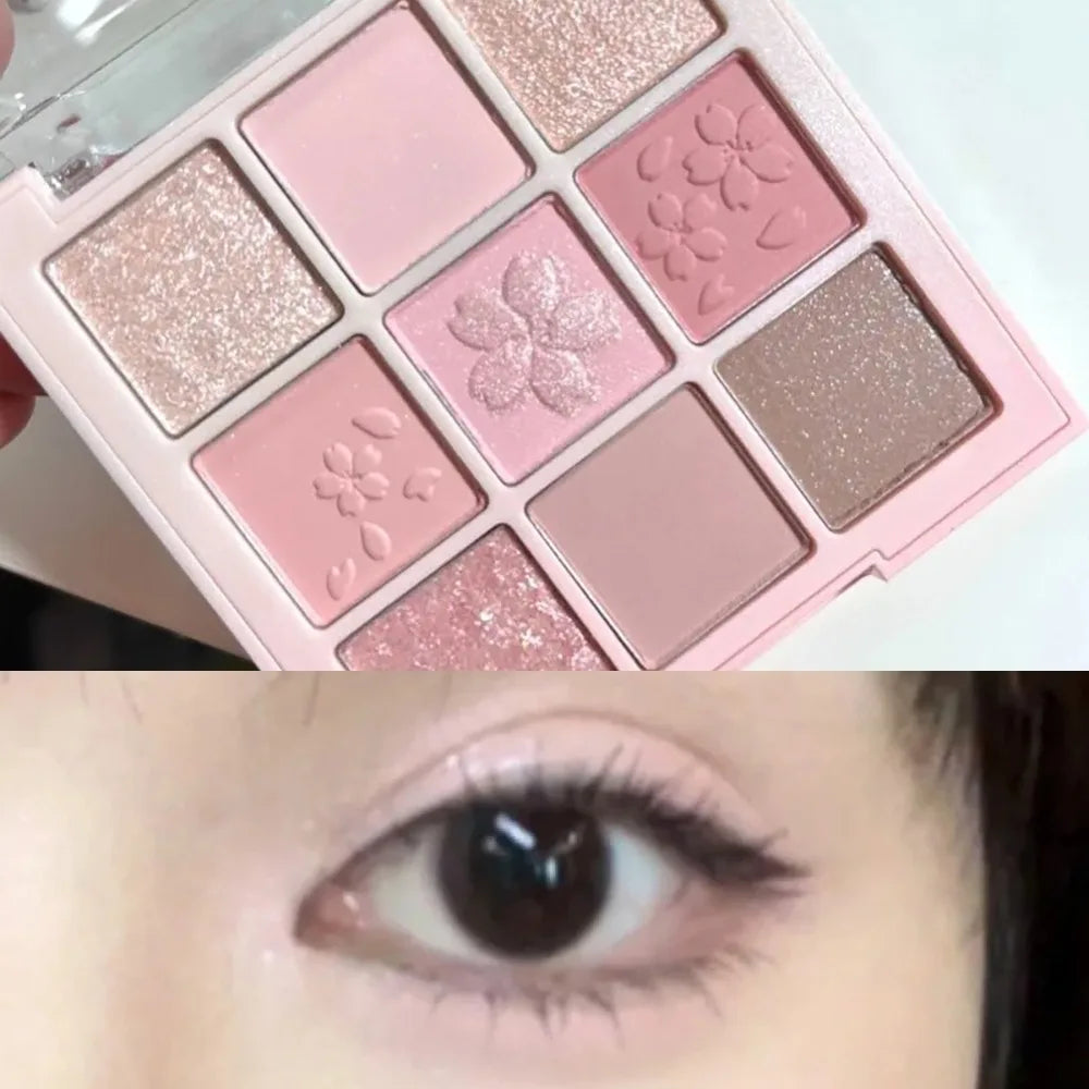 9-Color Pearlescent Eyeshadow Palette – Shimmer & Matte Eyeshadow Palette PRIMED