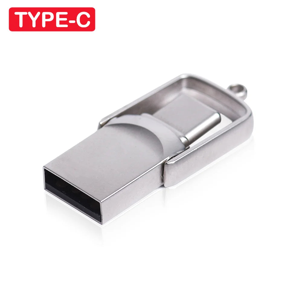 JASTER Metal USB-C Flash Drive OTG Pen Drive 4GB–128GB USB Flash Drive PRIMED Silver 256GB
