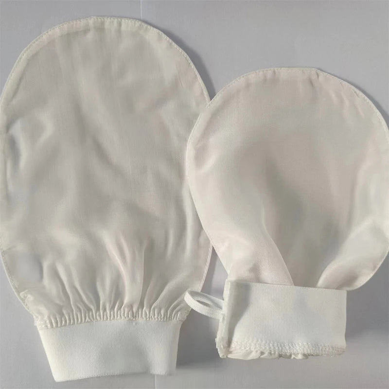 100% Silk Exfoliating Glove – Face & Body Scrub Mitt