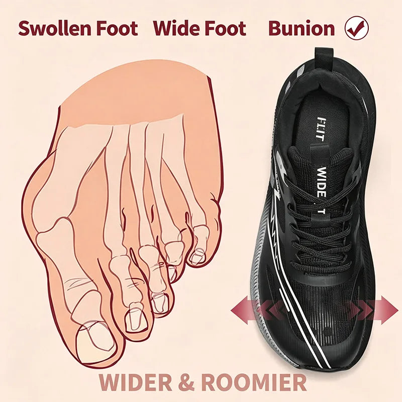 LETCOMFIT Wide Toe Box Running Shoes | Carbon Plate Sneakers Running Sneakers PRIMED