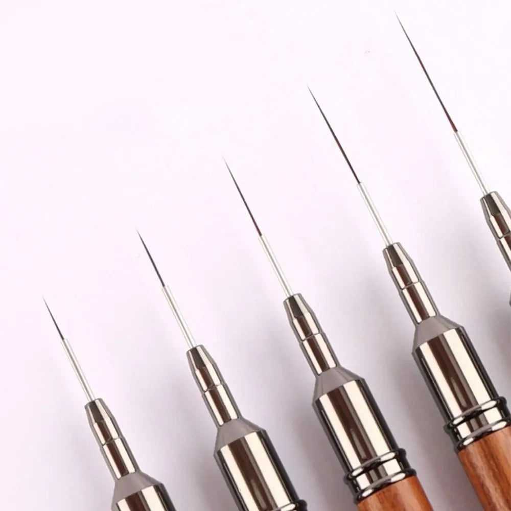 Sandalwood Nail Liner Brush | Fine Detail Nail Art Tool 6–18mm