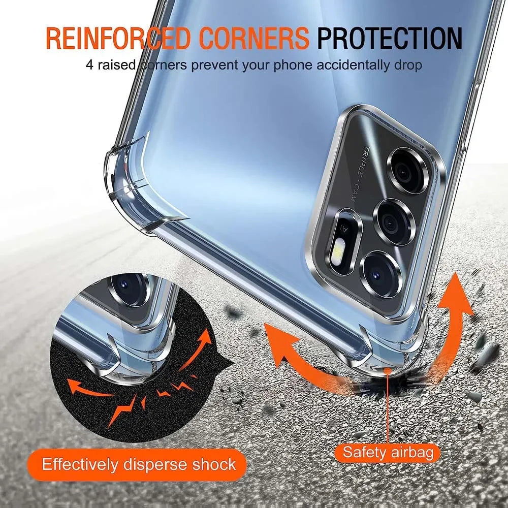Crystal Clear TPU Case for OPPO A16 A17 A54 A55 A76 A96 Phone Case Cover PRIMED