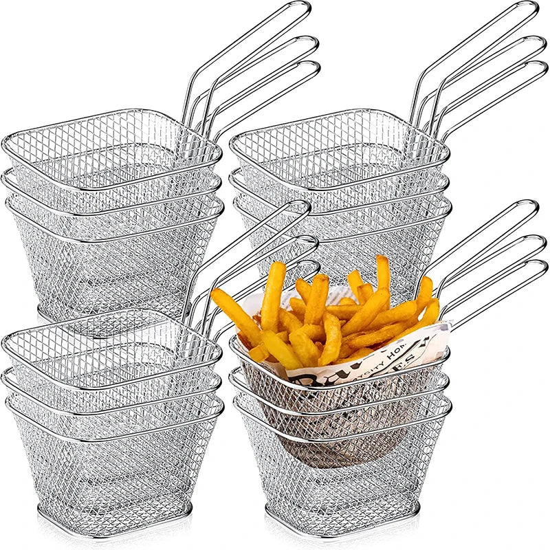 LMETJMA Mini Square Stainless Steel French Fry Basket | JT94 Deep Fry Basket PRIMED
