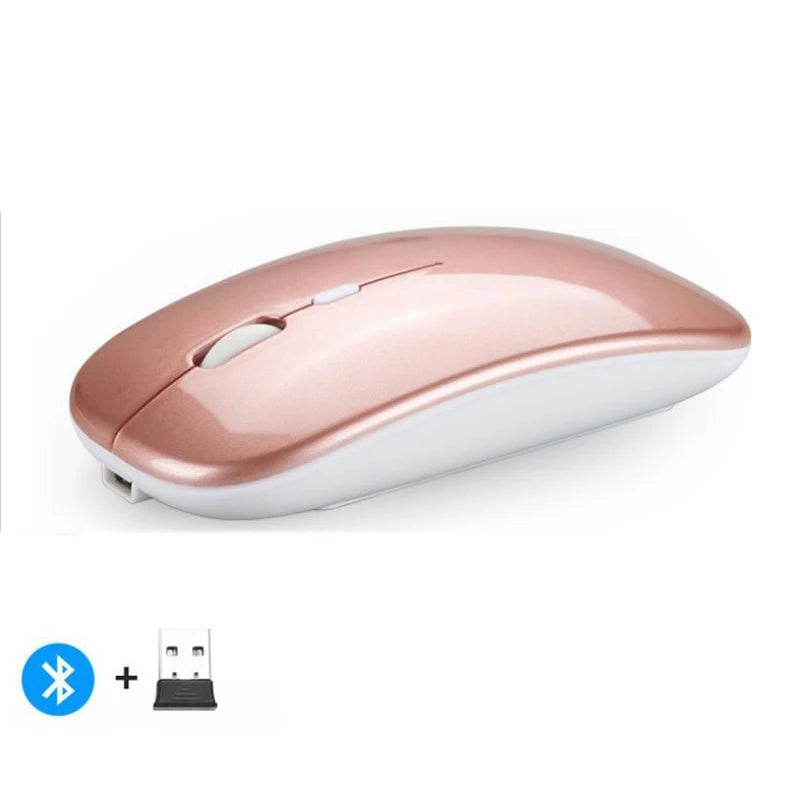 Wireless Bluetooth RGB Mouse – Silent, Rechargeable, LED Backlit Wireless Gaming Mouse PRIMED Rose