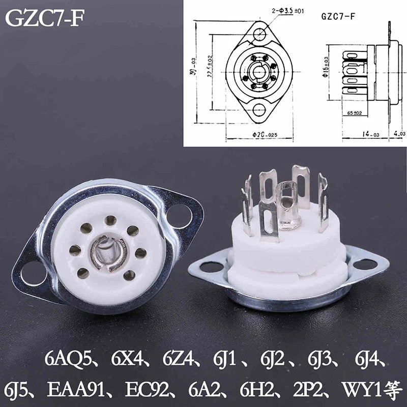 Gold-Plated 7-Pin B7G Vacuum Tube Socket | 6AQ5 6J1 6J2