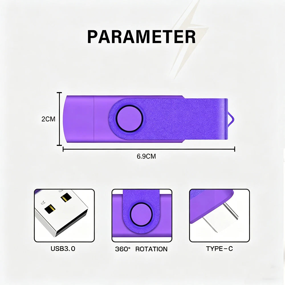 JASTER USB 3.0 Type-C Flash Drive 16GB–128GB Memory Stick USB Flash Drive PRIMED