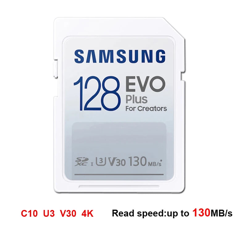 Samsung EVO Plus SD Card 32GB–256GB | Up to 130MB/s SD Memory Card PRIMED 128GB