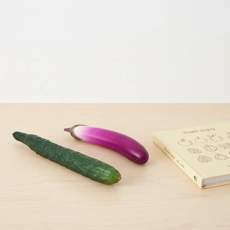 Realistic Fake PU Vegetable Decor – Cucumber & Aubergine Prop