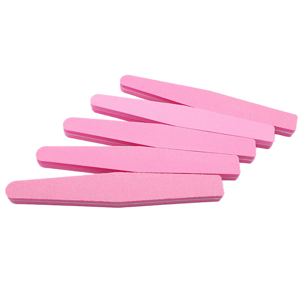 JEARLYU Rhombus Sponge Nail Files 5/10 Pack – Buffer & Polish Sponge Nail Files PRIMED 10pcs Pink
